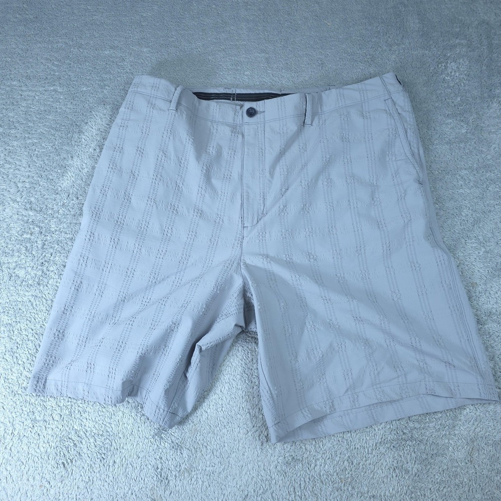 Tommy Bahama Shorts Mens 42 Gray Plaid Chino Stretch 10 Inseam Casual Summer